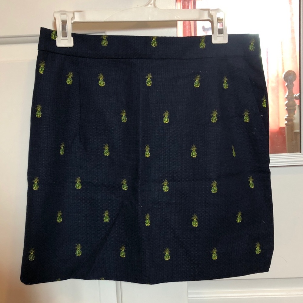 J. Crew Navy Pineapple Skirt Size 4